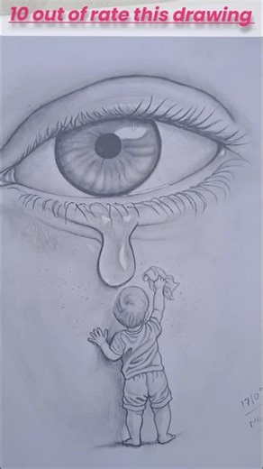 Realistic Crying Eye Drawing ✏️ | Easy Art #shorts