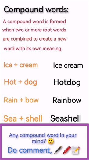Mix english words to create some vocabulary (compound words) #learnenglish