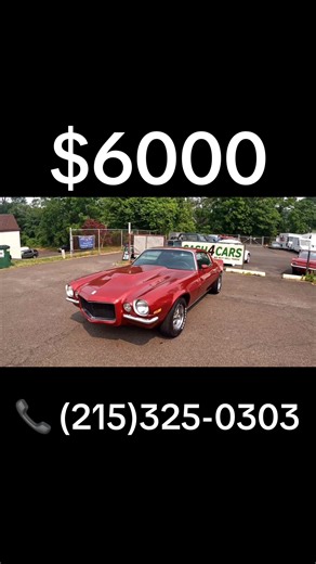 1970 Chevrolet Camaro up for sale today! $6000 ✅ Automatic Transmission ✅ Classic Camaro Style ✅ Runs & Drives Great 💲 $6000 💵 Only $2500 Down ⭐ Financing Available 🚛 FREE SHIPPING Nationwide! Hand-selected by Rob & Chris Evans at Rob Classics. An affordable, turn-key classic Mustang — easy to finance, easy to ship, and ready to enjoy. 👉 send me a message now if you’re interested! 📲 (215)325-0303 #1970 #Chevrolet #Camaro #Usa #Canada