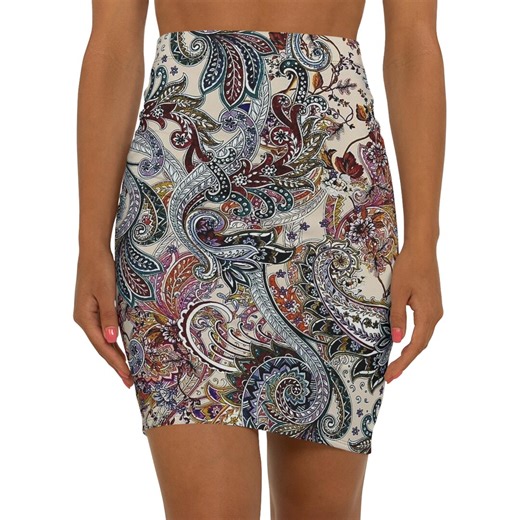 Women's Paisley Print Pencil Mini Skirt, Mid-waist Summer Fashion - Etsy