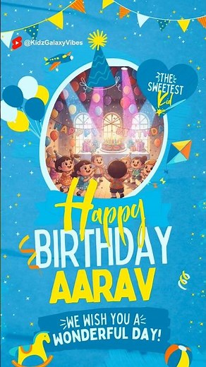 Happy Birthday Song for Kids 🎉 | Cute Animated Cartoon Birthday Party Song | Name Birthday Wishes