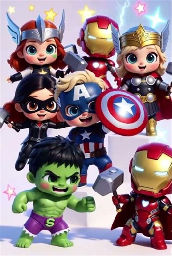 Baby Avengers Assemble! Cute Chibi Heroes Fight in Epic Battle 🦸‍♂️✨