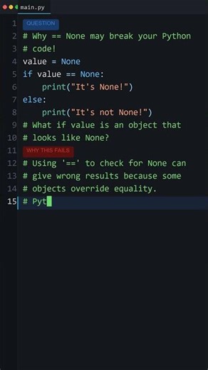 This Breaks Python Silently: Why == None may break your Python code!