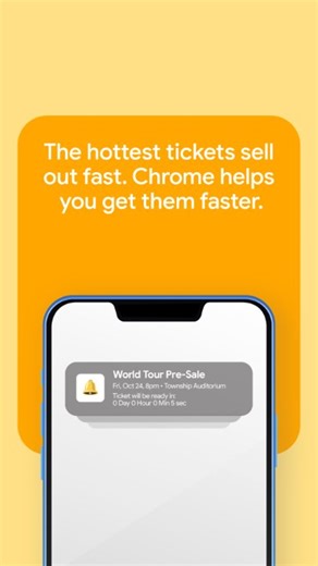 The few seconds it takes to type in your credit card info can be the difference between front row and no show. | Google Chrome