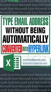 Excel Tips: 𝐇𝐨𝐰 𝐭𝐨 ENTER 𝐄𝐌𝐀𝐈𝐋 𝐀𝐃𝐃𝐑𝐄𝐒𝐒 𝐰𝐢𝐭𝐡𝐨𝐮𝐭 𝐛𝐞𝐢𝐧𝐠 𝐂𝐎𝐍𝐕𝐄𝐑𝐓𝐄𝐃 𝐢𝐧𝐭𝐨 𝐇𝐘𝐏𝐄𝐑𝐋𝐈𝐍𝐊 in EXCEL. 𝐊𝐞𝐞𝐩 𝐨𝐧 𝐥𝐞𝐚𝐫𝐧𝐢𝐧𝐠! 🙂 In this how-to video, you will learn: ✅Remove hyperlinks ✅Rotate Text ✅Insert comma, and decimal points to a number #ExcelTips #ExcelTutorial #ExcelHacks | DieT