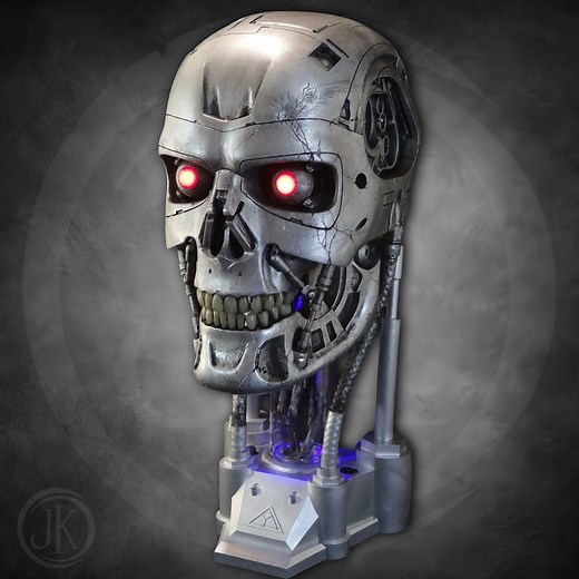 Terminator T800 Endoskull: Life-size Light-up T-800 Endoskeleton Head Bust - Etsy
