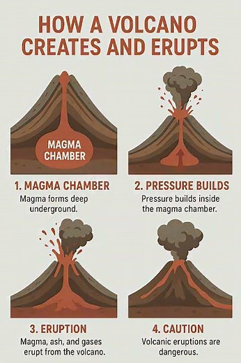 How Volcanoes Form & Erupt | Easy Science Explained #Volcano #ScienceFacts #Geography @IQBitsYT