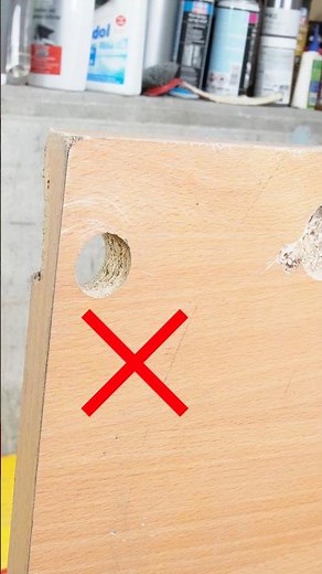 Mit Kronenbohrer ohne Zentrierbohrer - Loch in Loch bohren! #lifehack #tips #diy #holzverarbeitung