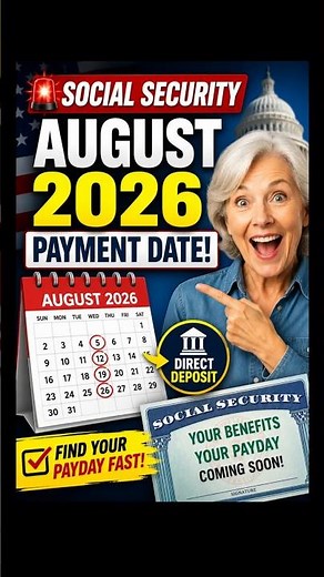 Social Security August 2026 Payment Dates Released! Find Your Payday Fast 💵