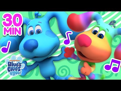 Blue's Nursery Rhymes & Music Party 🎶 w/Rainbow Puppy | 30 Minute Compilation | Blue's Clues & You!