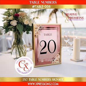 Rose Gold Floral Wedding Table Numbers 1-10 (digital Download) - Etsy Canada