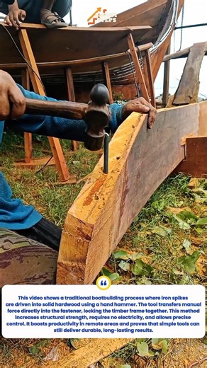 Old-School Boat Building: Driving Iron Spikes Into Solid Timber