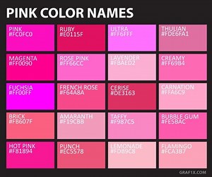 Shades Of Pink Color Palette With Hex Code | HARUNMUDAK