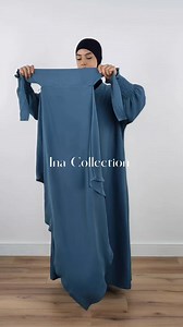 🌙Set Abaya and Khimar Ayla Medina🌙 Abaya and Khimar Set Ayla. Beautiful and modern design. Ideal for prayers at home or in the mosque. Composed of 2 pieces: A loose abaya and a long diamond khimar. Extra-modest model: Provides full coverage without revealing any shape. Very practical: Quick and easy to put on. Luxurious fabric: Slightly shiny, fluid, and lightweight, similar to Medina silk. Versatile wear: The abaya and khimar are separate pieces, allowing for mix-and-match styling. Breastfeed
