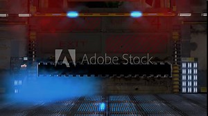 Doors open + Alpha channel / the camera moves through the open gate to the alpha channel