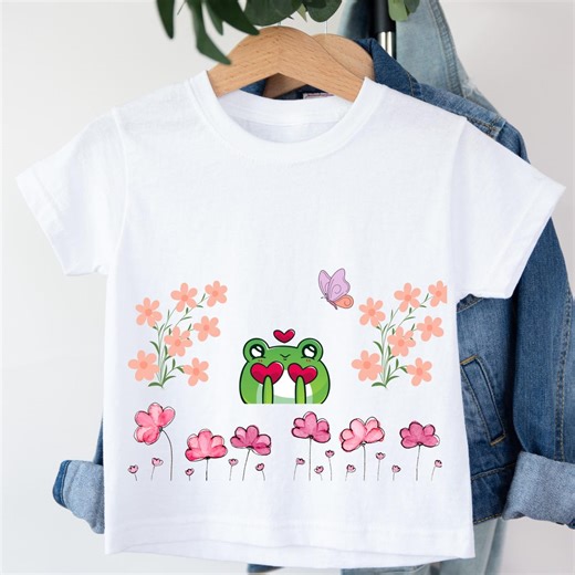 Flowers Cute Frog Shirt, Gift for Women Minimal Valentine Love Sweatshirt - Etsy