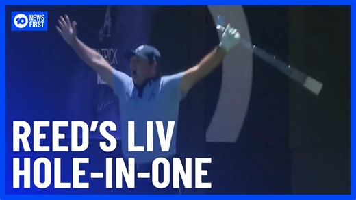 The frothies were flying on day one of LIV Golf Adelaide. American villain Patrick Reed was drenched in a full-blown “beer shower” after acing the watering hole. | 10 News Adelaide