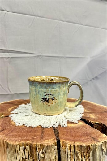 Misfit Coffee Cup, Imperfect Butterfly mug, Fully Functional Discounted Pottery