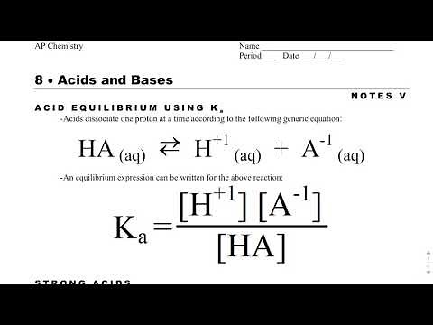 AP Chemistry Notes 8.5- Calculations with Ka
