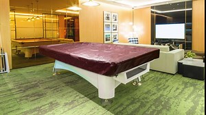 iCOVER Leatherette Billiard Table Cover Heavy Duty Waterproof 9 ft Fitted for Air Hockey Tables Brown