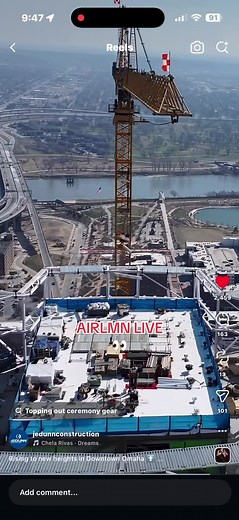 Nebraska's Tallest Tower Topping Out Ceremony Drone Footage