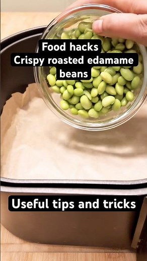 Crispy roasted edamame beans #airfryer #edamame #healthysnacks #crispyroastededamamebeans #foodhacks