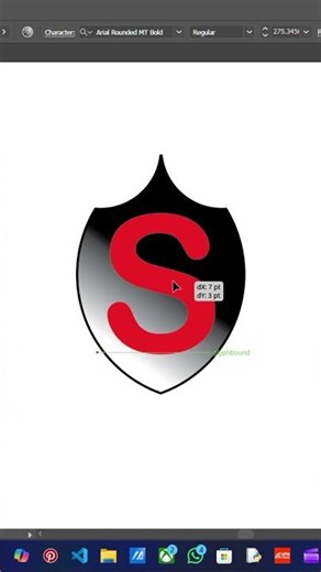 Adobe Illustrator 3D Shield Logo Text | Inflate Effect Tutorial #Shorts