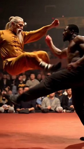 Kung Fu master flies and kicks directly Ko #AI | Wrestling Arena