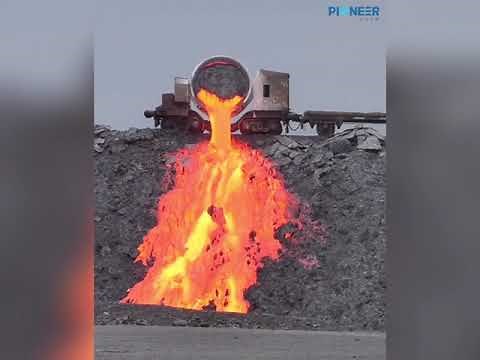 Amazing Sight and Sound of Pouring Molten Steel Slag Out