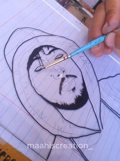 glass painting by maahi (@maahiscreation_) - Glass Painting Portrait Tutorial for Beginners