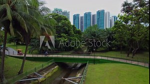 Cyclists In The Singapore Jungle Park