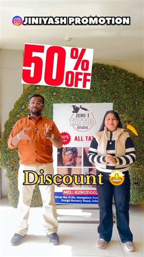 jiniyashpromotion on Instagram: "😍Everything Is Temporary But Tattoos Is Permanent 🤩👍 👉🏻🤩WELCOME TO – Zero 1 Tattoos Studio🤩 🤩Flat 50% OFF😱🤩Don’t Miss!!!😍 HURRY UP!!!🤩 👉🏻😍All Types Of Tattoos Available 🤩👍 (BAND Tattoos, 3D Tattoos, Face Tattoos, Cover Up Tattoos) 👉🏻💸Normal Price: ₹500 per sq. inch 🤩💸Offer Price: ₹250 per sq. inch 📍Address: Shop No.(G-24) Mangalam Fun Square, Durga Nursery Road.(Udaipur) ☎️:-6290310025 Owner:- Rahul Singh #जिनीयश❤️ #viral #share #fypppppppp