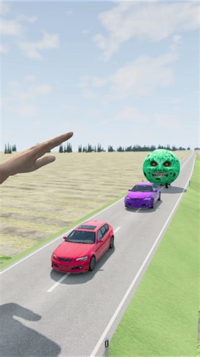 Colourful Big & Small Cars VS Giant Slap - Beamng.Drive #beamngexperiments #car #beamngdrive