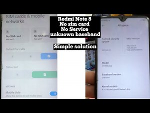 Redmi note 8 No sim card. No Service. unknown Bessbeand. Network problem solution fix ￼