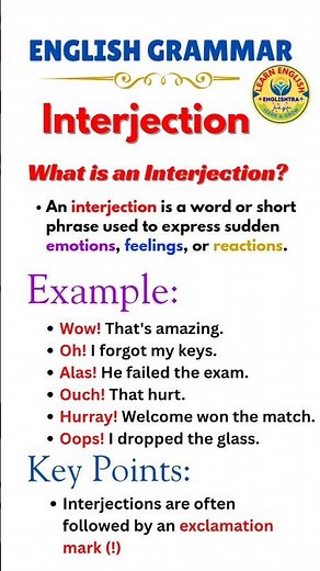 📘 Interjections in English Grammar | What is an Interjection? | Parts of Speech | Exclamations