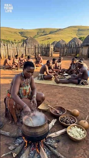 Zulu Traditional Cooking Documentary Feast #triballife #tribalfood #shorts