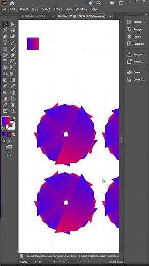 3D Spiral Gradient Flower Design in Adobe Illustrator | Abstract Shape Tutorial 2025
