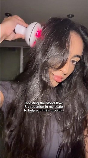 Boosting the blood flow & circulation in my scalp to help with hair growth🫶🏽 #hairthinning