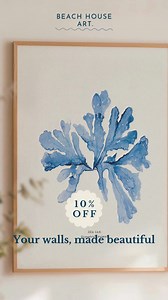 Looking to refresh your space? Discover our nature-inspired, sophisticated and exclusive pieces that perfectly elevate any room! Shop now and get 10% off your first order! ✨ | BEACH HOUSE ART