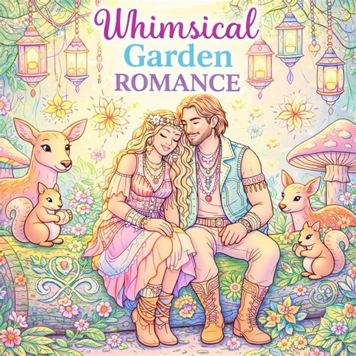 Whimsical Romance Coloring Pages | 30 Cute Couple Designs, Fantasy Garden, Animals & Relaxing Art | Instant Download - Etsy