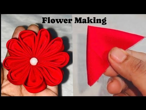 DIY: Cloth Flower Making | EasyTricks Fabric Flowers Making | How to Make Fabric Flower