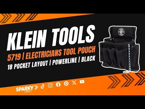 Klein Tools 5719 | PowerLine 18-Pocket Electricians Tool Pouch | Black