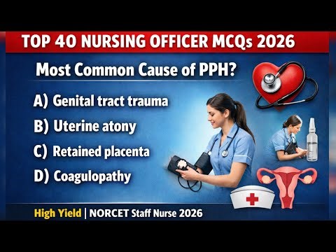 Nursing Officer Test MCQs 1–40 | Most Repeated Questions | NORCET PNC DHA HAAD 2026 #studyroom
