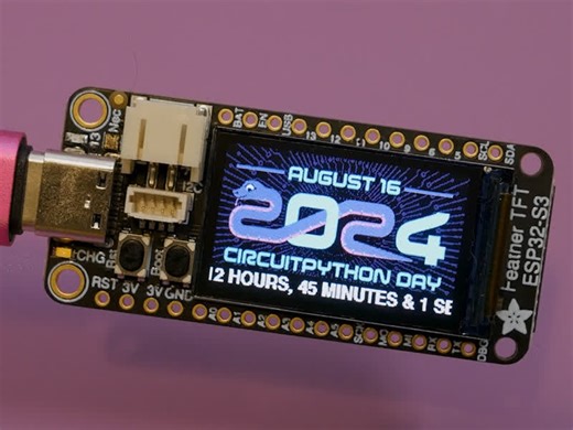 NEW GUIDE: Feather ESP32-S3 TFT #CircuitPythonDay2024 Countdown Clock #AdafruitLearningSystem @Adafruit