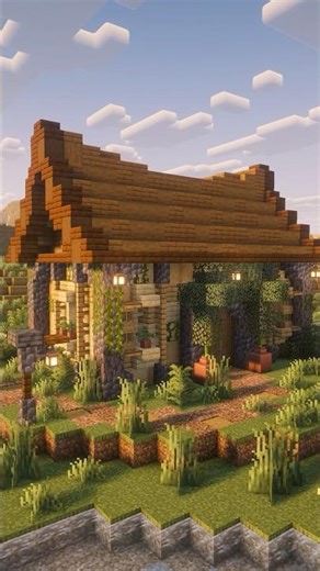 Building a barn with block combos from the comments #minecraft