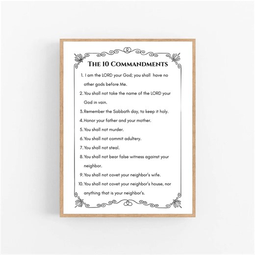 The 10 Commandments Printable Wall Art: Christian Home Decor (digital Download) - Etsy