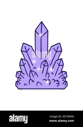 glitter effect animation of hand drawn cartoon doodle of crystal gems Stock Video Footage - Alamy