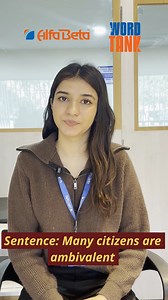 Welcome to the Alfa Beta Word Tank! Today's essential word is Ambivalent. It means having mixed feelings or conflicting thoughts about something. Synonyms: Unsure, Hesitant, Equivocal, Conflicted, or Torn. ✅ Sentence Example: Many citizens are ambivalent about the new law, as it offers economic benefits but limits personal freedom. Now it’s your turn! Use the word Ambivalent in a sentence and share it in the comments below! Let’s see how many excellent examples we can gather today. #AlfaBeta #Wo