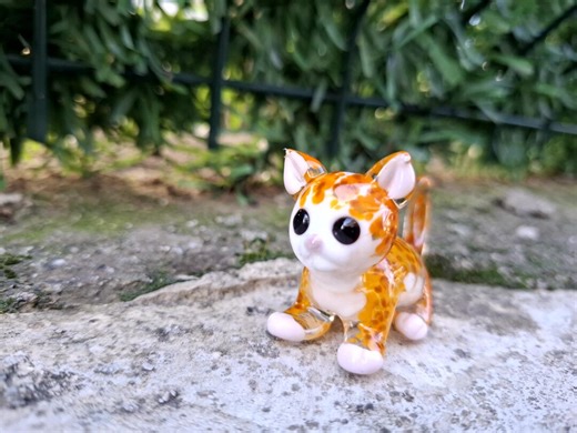 Glass Cat Figurine, Hand Blown Glass Cat, Miniature Cat, Murano Cat, Cat Ornament, Glass Figurine, Glass Animals, Glass Cute Cat - Etsy