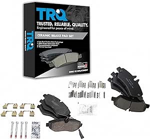 TRQ Front and Rear Ceramic Brake Pad Set Compatible with 2007-2009 Dodge Sprinter 2500 2007-2014 Freightliner Sprinter 2500 2016 Sprinter 2500 2010-2018 Mercedes-Benz Sprinter 2500